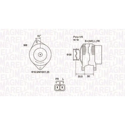Bilde av MAGNETI MARELLI 063732020010 Dynamo 12V 90A KIA: cee‘d I Hatchback, Stasjonsvogn, HYUNDAI: i20 i30 Stasjonsvogn