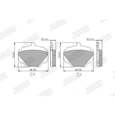 Bilde av JURID 571803J Bremseklosser ikke klargjort for slitasjeindikator uten tilbehør LAND ROVER: Defender Pick up, SUV