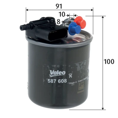 Bilde av VALEO 587608 Drivstoffilter ledningsfilter 10 8 MERCEDES BENZ: Sprinter 3.5 T Van, Vito Minibuss, Mixto