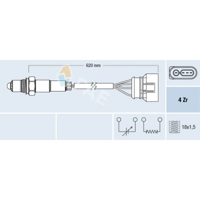 Bilde av FAE 77131 Lambdasonde før katalysator reguleringssonde AUDI: A6 C5 Avant, C4 A4 B5 Sedan, VOLKSWAGEN: Caddy 2 Kastenwagen, Passat Sedan