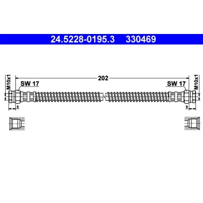 Bilde av ATE 24.5228 0195.3 Bremseslange 202