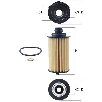 Bilde av MAHLE ORIGINAL OX 1310D Oljefilter Filterinnsats SSANGYONG: Rexton