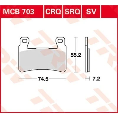 Bilde av TRW Organic Allround MCB703 Bremseklosser