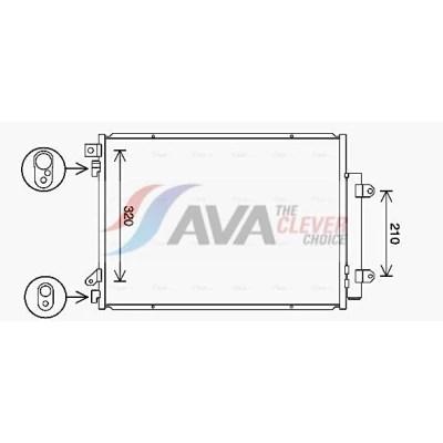 Bilde av AVA COOLING SYSTEMS SZ5150D Kondensator med tørker 15,5mm 10,2mm Aluminium 419mm R134a