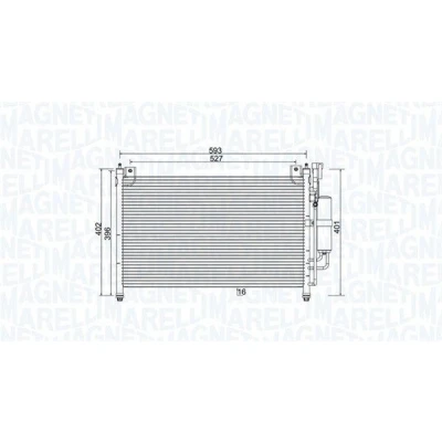 Bilde av MAGNETI MARELLI 350203989000 Kondensator med tørker 593x402x16 402 593 16 MAZDA: 2 Hatchback
