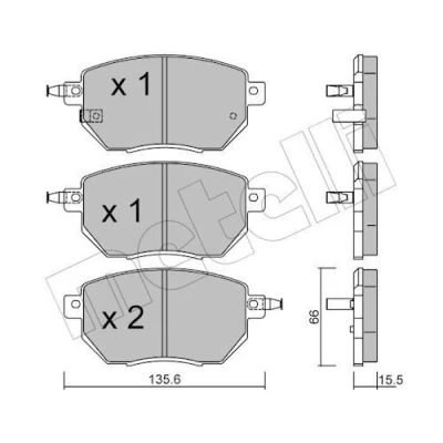 Bilde av Bremseklosser sett METELLI 22 0741 0