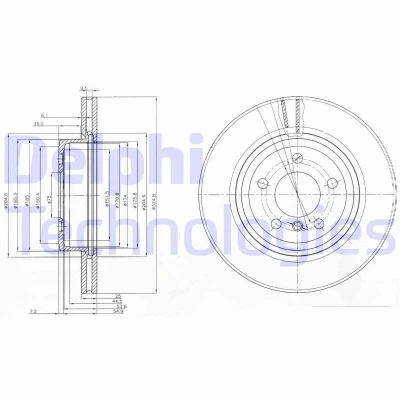 Bilde av DELPHI BG3938 Bremseskiver 325 25 5 ventilert oljet ubehandlet uten hjullager, ABS sensorring BMW: X3