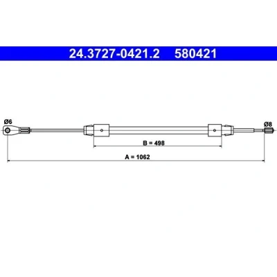 Bilde av ATE 24.3727 0421.2 Bremsekabel 1062