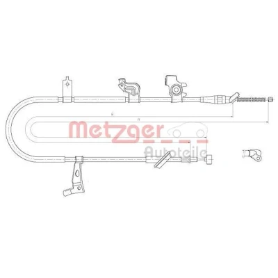 Bilde av METZGER 17.5060 Bremsekabel høyre bak 1797/1548 Trommelbrems COFLE SUZUKI: SX4 I Hatchback