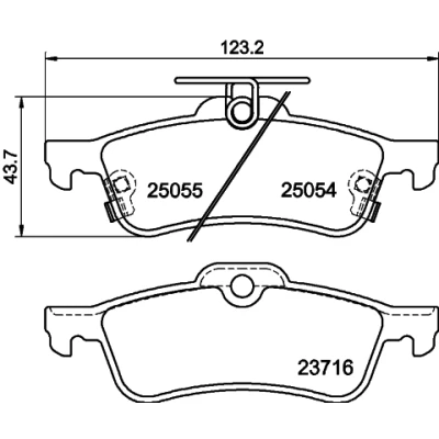 Bilde av HELLA 8DB 355 020 501 Bremseklosser med akustisk slitasjevarsel HONDA: CIVIC 9, 9 Tourer