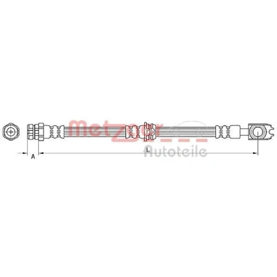 Bilde av METZGER 4110881 Bremseslange 542 M10 x 1 AUDI: A1 Hatchback, VOLKSWAGEN: Golf 5