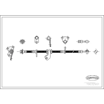 Bilde av CORTECO 19032901 Bremseslange framaksel 683