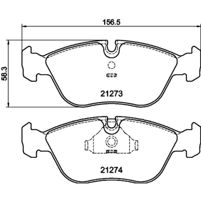 Bilde av HELLA 8DB 355 007 721 Bremseklosser klargjort for slitasjeindikator VOLVO: XC70 I Cross Country, V70 I, 850 Stasjonsvogn