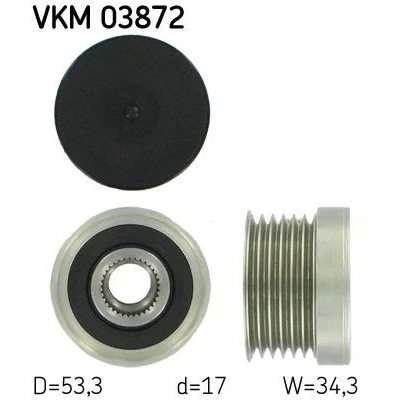 Bilde av SKF VKM 03872 Frihjul Dynamo 34,3 BMW: X3, 1 Hatchback, 5 Touring