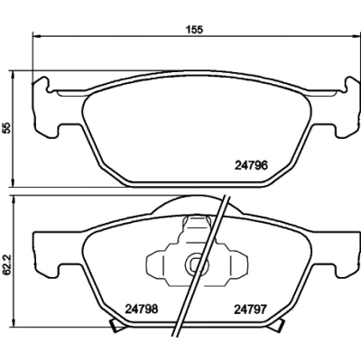Bilde av HELLA 8DB 355 013 891 Bremseklosser med akustisk slitasjevarsel HONDA: ACCORD 8, 8 Kombi, 7