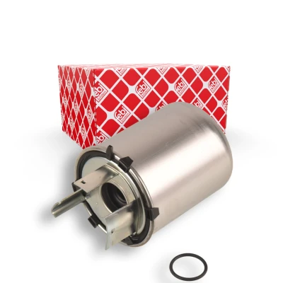 Bilde av FEBI BILSTEIN 172172 Drivstoffilter ledningsfilter, uten filteroppvarming, med tappeplugg for vann tetningsring NISSAN: X Trail, Qashqai 2