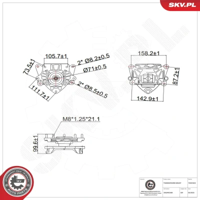 Bilde av Lagring, automatikk, Foran Esen skv 75SKV822 mercedes benz OE 205 240 25 00, A205 00