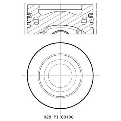 Bilde av MAHLE ORIGINAL 028 PI 00100 002 Motorstempel 81,5 med kolberingbærer, kjølekanal VOLKSWAGEN: GOLF 6, Scirocco III, Transporter 5, AUDI: Q5