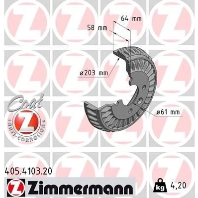Bilde av ZIMMERMANN 405.4103.20 Bremsetrommel 237