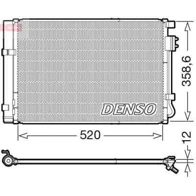Bilde av DENSO DCN41011 Kondensator med tørker R 134a HYUNDAI: i20 I Hatchback