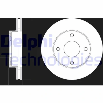 Bilde av DELPHI BG4651C Bremseskiver 257 26 4 ventilert belagt ubehandlet uten hjullager, ABS sensorring NISSAN: NV200 / Evalia Minibuss