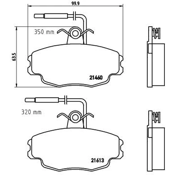 Bilde av BREMBO P 61 043 Bremseklosser inkl. slitasjevarselkontakt med bremsecaliperskruer uten tilbehør CITROËN: ZX Hatchback