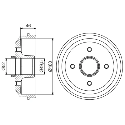 Bilde av Bremsetrommel, Bakaksel Bosch 0 986 477 155 citroën, peugeot OE 4247 35, 44