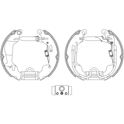 Bilde av TEXTAR Shoe Kit Pro 84058000 bremsesett, trommebremse med hjulsylinder brems, justering