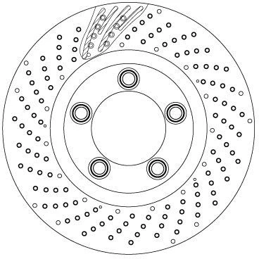 Bilde av TRW DF6542S Bremseskiver 330 28 5 130 perforert / ventilert spraylakkert PORSCHE: 911 Coupé