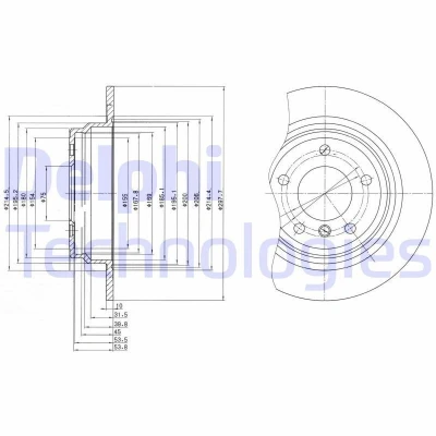 Bilde av DELPHI BG3044 Bremseskiver 298 10 5 fullt ut oljet ubehandlet uten hjullager, ABS sensorring BMW: Touring, Sedan