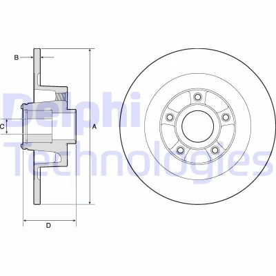Bilde av DELPHI BG9135RS Bremseskiver 300 11 5 fullt ut oljet ubehandlet med hjullager, ABS senorring