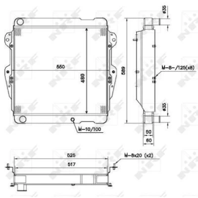 Bilde av NRF 52111 Radiator 525 480 57 Kjøleribber loddet