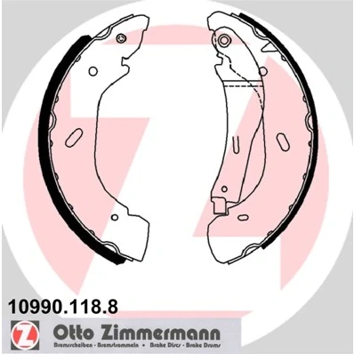 Bilde av ZIMMERMANN 10990.118.8 Bremsesko 280 65 med vippearm, Bildet viser leveranseinnholdet FORD: Transit Mk5 Minibuss