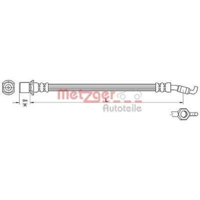 Bilde av METZGER 4110286 Bremseslange 266 TOYOTA: Avensis II Station Wagon