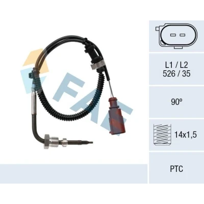 Bilde av FAE 68021 Sensorer før sotpartikkelfilter VOLKSWAGEN: Polo V Hatchback, SKODA: Roomster, Fabia 2, AUDI: A1 Hatchback