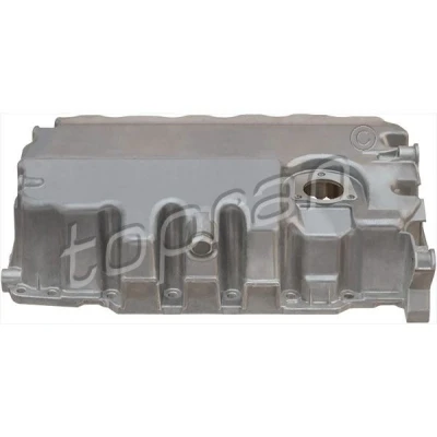 Bilde av TOPRAN 113 653 Bunnpanne med hull for oljenivåmåler, uten sensor Aluminium VOLKSWAGEN: Golf 5, Passat B6 Variant, Caddy 3, SKODA: Fabia 2