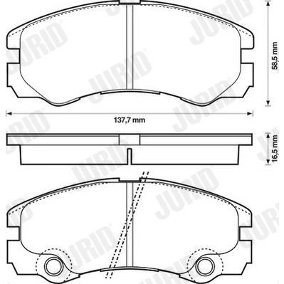 Bilde av JURID 573066J Bremseklosser ikke klargjort for slitasjeindikator uten tilbehør OPEL: Frontera B SUV
