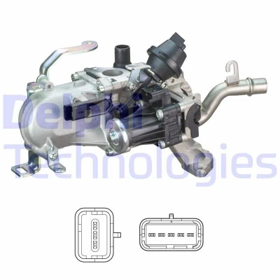 Bilde av DELPHI EG10452 12B1 EGR Ventil FORD: Galaxy Mk2 MPV, S Max Mk1, MONDEO 4 Turnier, VOLVO: V70 3, V50, V60 I, PEUGEOT: 508 I SW, 3008 Partner II Van
