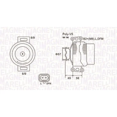 Bilde av MAGNETI MARELLI 063731740010 Dynamo 14V 120A OPEL: Astra G CC, Vectra C Caravan, CC
