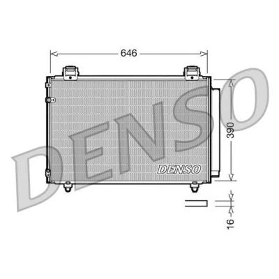 Bilde av DENSO DCN50024 Kondensator med tørker 646x390x16 R 134a 646 TOYOTA: Avensis II Station Wagon, Sedan