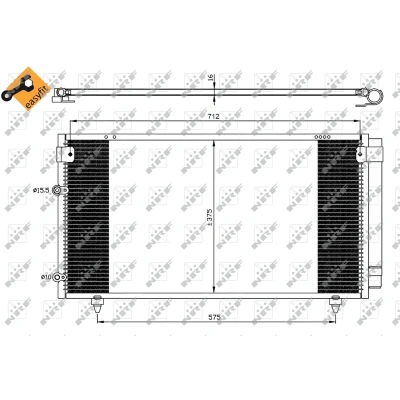 Bilde av NRF EASY FIT 35518 Kondensator med tørker, tetningsring 15,5 10,1 Aluminium 700