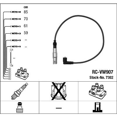 Bilde av NGK 7302 Pluggledninger 4 VOLKSWAGEN: Polo III Hatchback