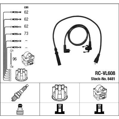 Bilde av NGK 8481 Pluggledninger 5 VOLVO: 340 360 Hatchback
