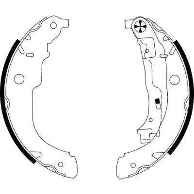 Bilde av TEXTAR 91067200 Bremsesko 228 42 med håndbremsarm PEUGEOT: 208 I Hatchback, 207 Hatchback