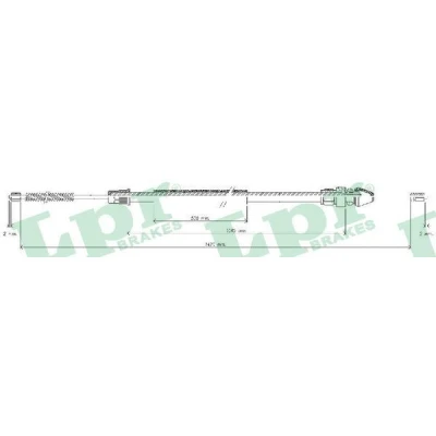 Bilde av LPR C0369B Bremsekabel 1420/1060 Trommelbrems NISSAN: Interstar Minibuss, RENAULT: MASTER 2 Pritsche/Fahrgestell