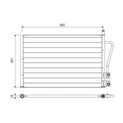 Bilde av VALEO 814083 Kondensator uten tørker Aluminium 361 R 134a
