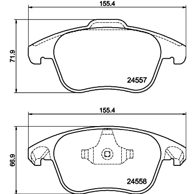Bilde av HELLA 8DB 355 013 351 Bremseklosser ikke klargjort for slitasjeindikator PEUGEOT: 3008 I, 5008 208 II Hatchback, CITROËN: C4 I Grand Picasso