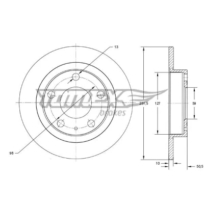 Bilde av Bremseskive TOMEX Brakes TX 71 58