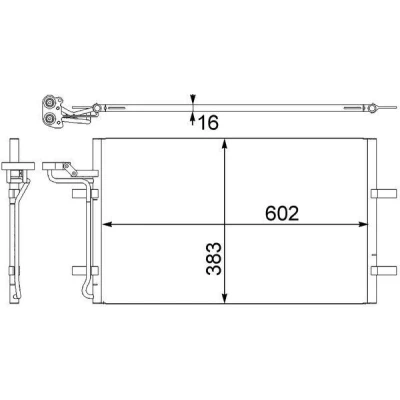 Bilde av MAHLE ORIGINAL AC 410 001S Kondensator uten tørker 602 VOLVO: C70 2 Cabriolet, S40 II, V50