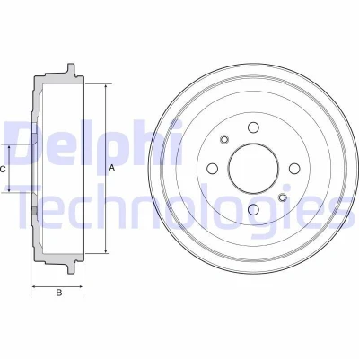 Bilde av DELPHI BF528 Bremsetrommel uten ABS sensorring, hjullager 250